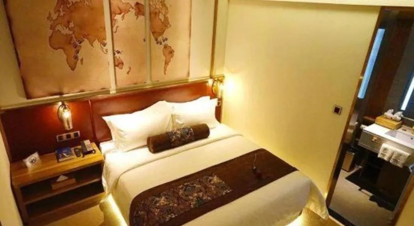 Bed in James Joyce Coffetel Beijing Yizhuang Rongjing East Street Subway Station