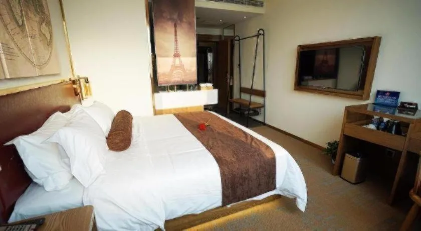 Bed in James Joyce Coffetel Beijing Yizhuang Rongjing East Street Subway Station