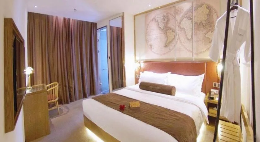 Bed in James Joyce Coffetel Beijing Yizhuang Rongjing East Street Subway Station