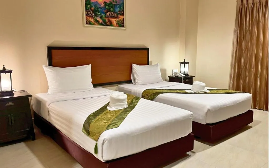 Bed in Rayong Lanna Hotel