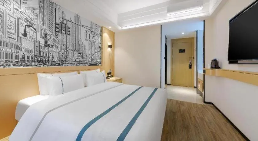 Bed in City Comfort Inn Wuhan Badajia Heping Park Metro Station