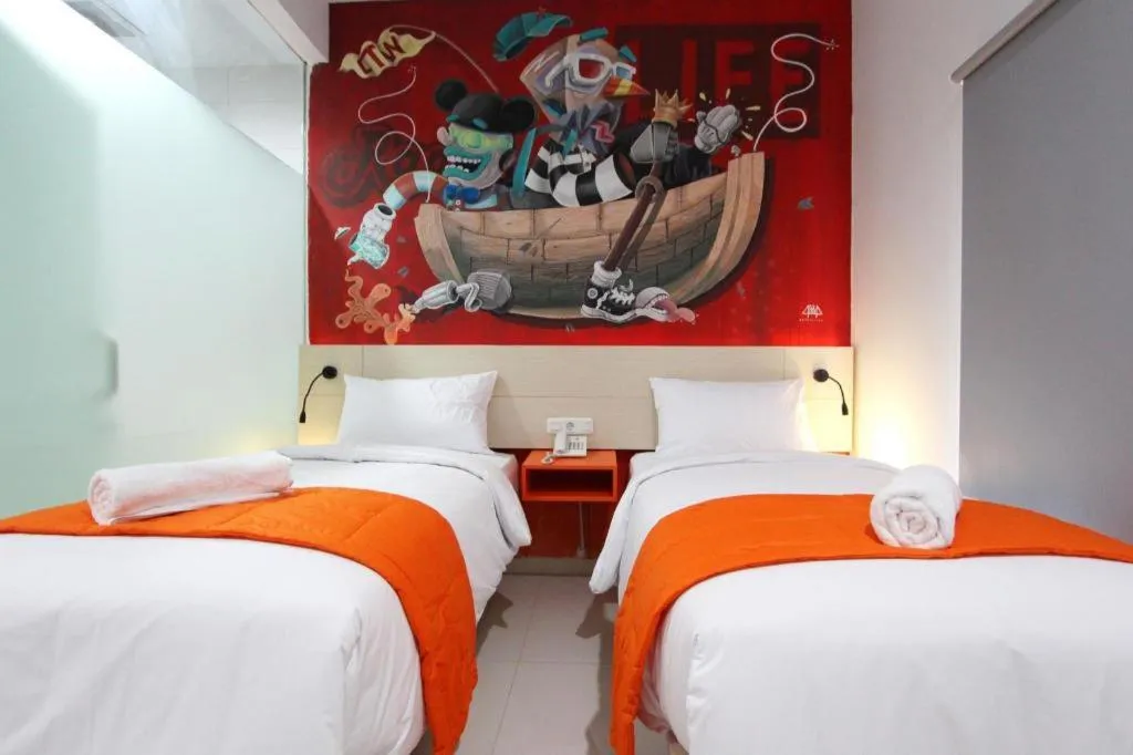 Bed in Fizz Hotel Lombok