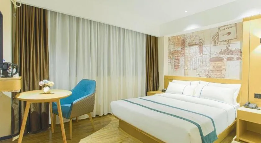 Bed in City Comfort Inn Wuhan Baibuting