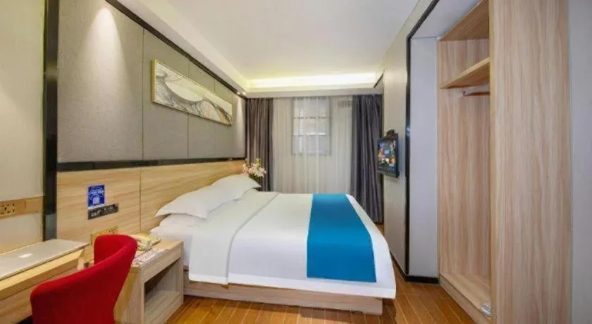 Bed in Wenxing Hotel Guangzhou Gangding Metro Station Branch