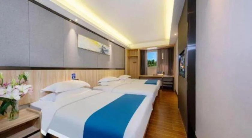 Bed in Wenxing Hotel Guangzhou Gangding Metro Station Branch