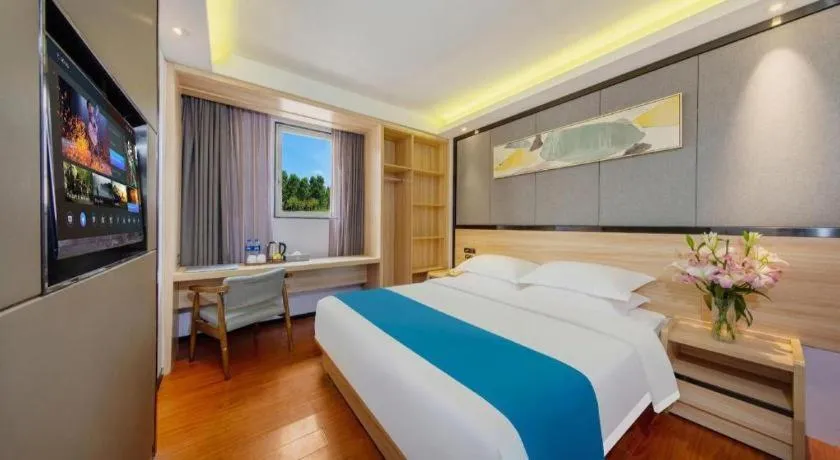 Bed in Wenxing Hotel Guangzhou Gangding Metro Station Branch