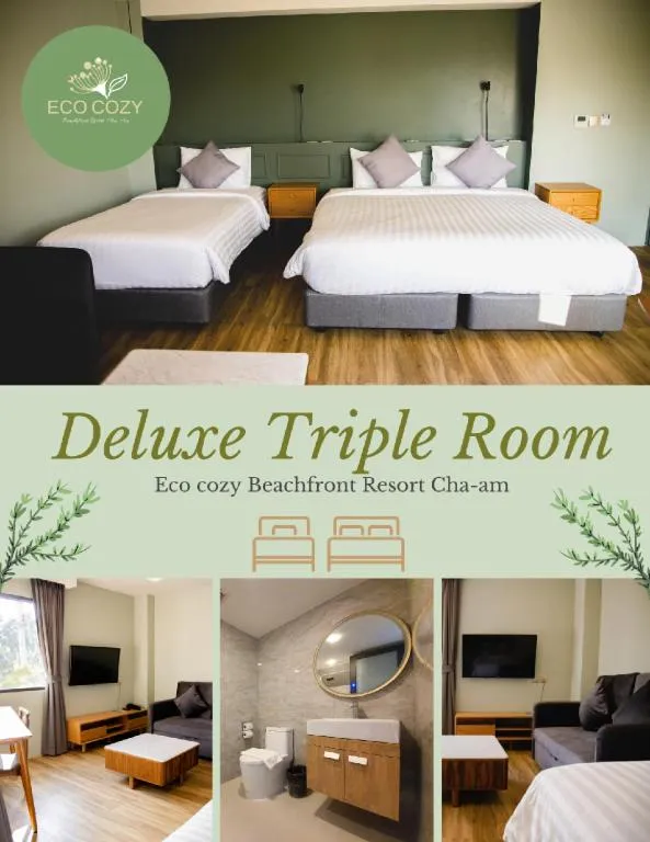 Bed in Eco Cozy Beachfront Resort Chaam