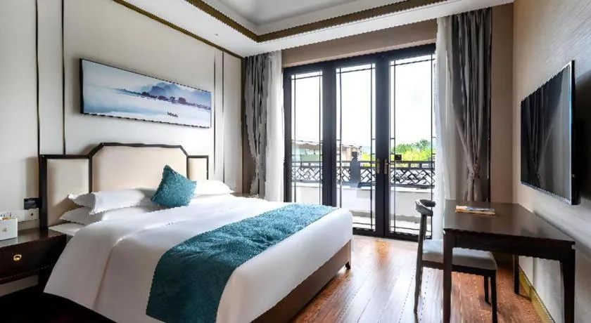 Bed in Poltton International Service Apartment Fujian Changtai Mayangxi