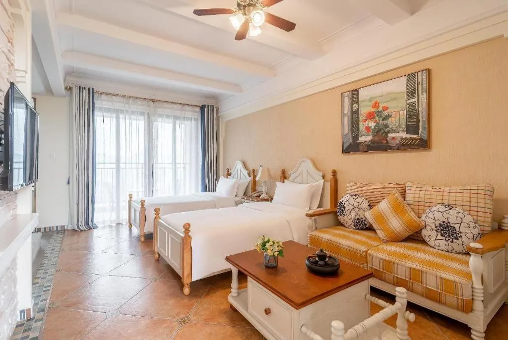 Bed in Poltton International Service Apartment Fujian Changtai Mayangxi