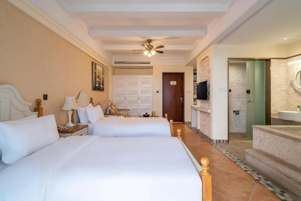 Bed in Poltton International Service Apartment Fujian Changtai Mayangxi