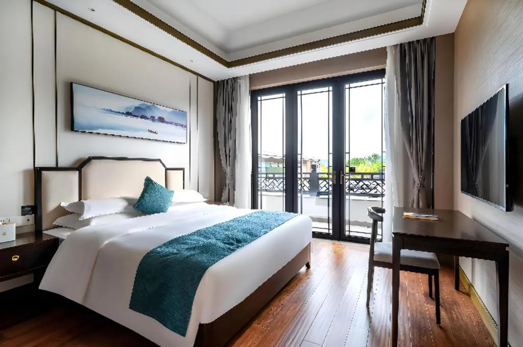 Bed in Poltton International Service Apartment Fujian Changtai Mayangxi