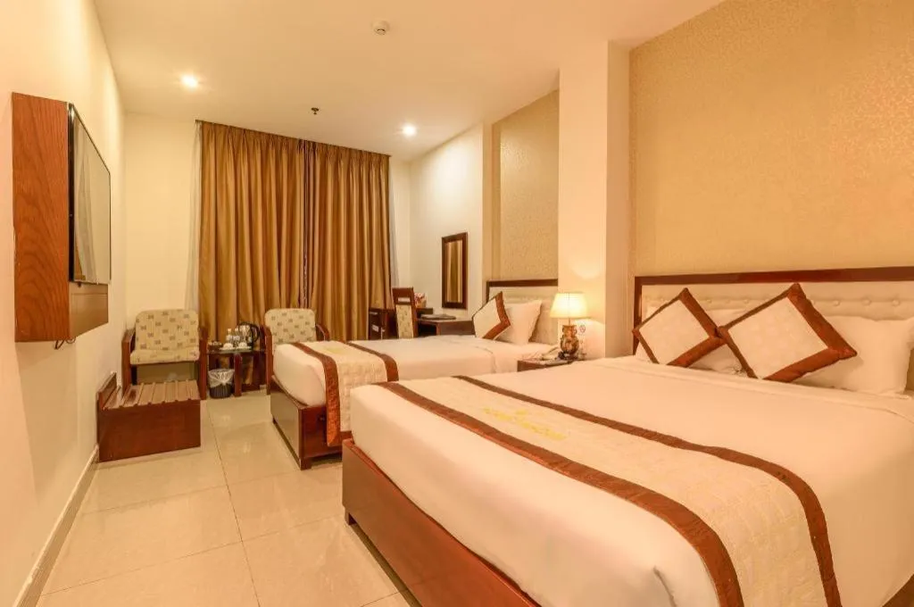 Bed in Ocean View Danang Hotel