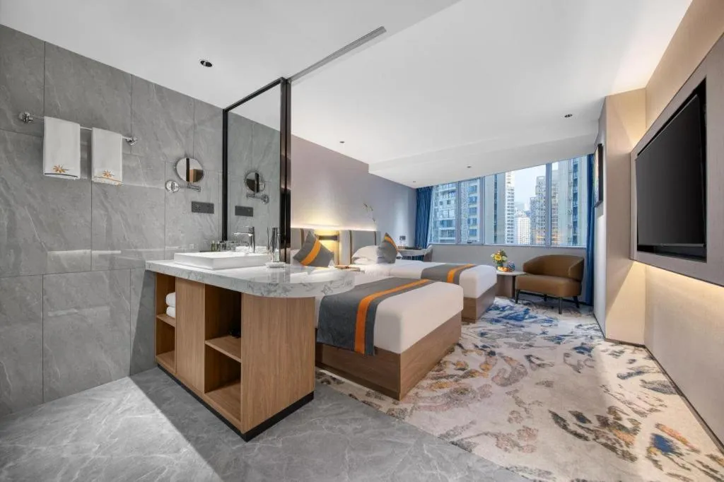 Bed in Golden Sea View Hotel Haikou