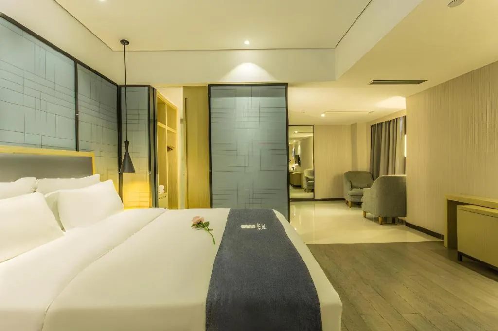 Bed in Echarm Hotel Beihai Railway Station