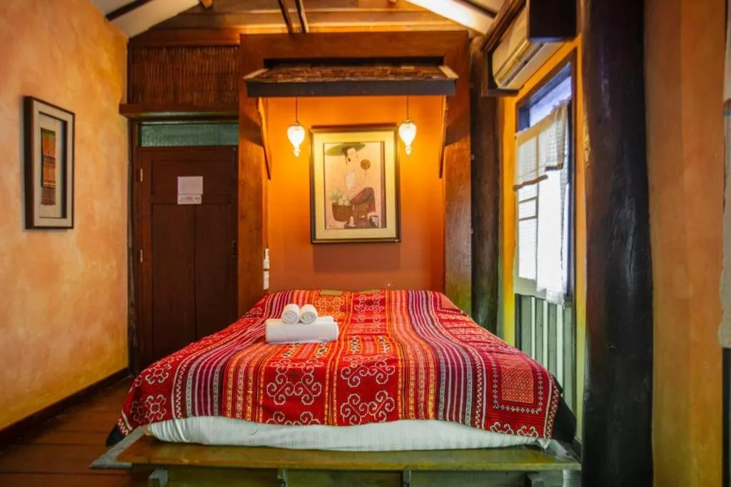 Bed in Lanna Rice Barn Homestay