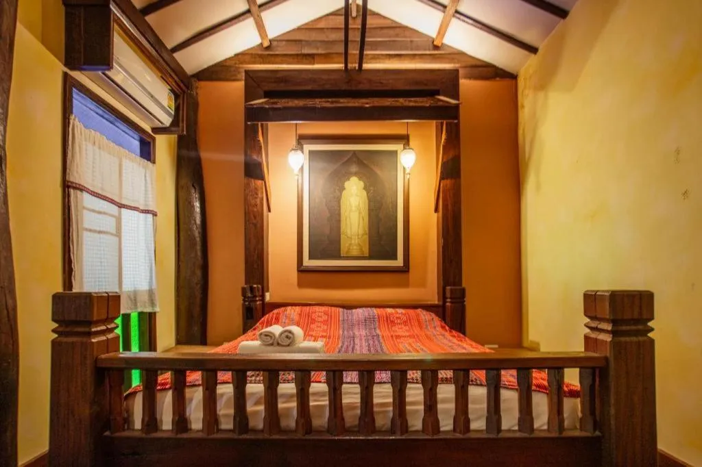 Bed in Lanna Rice Barn Homestay