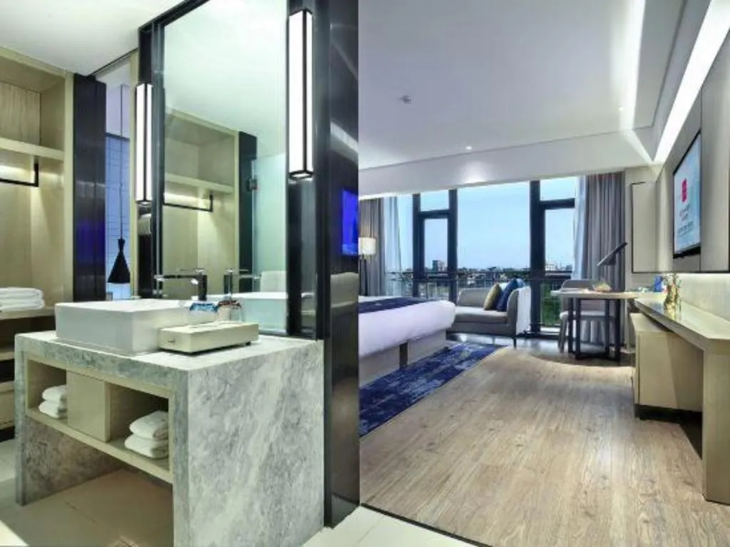 Bed in Echarm Hotel Guilin North High Speed Railway Station