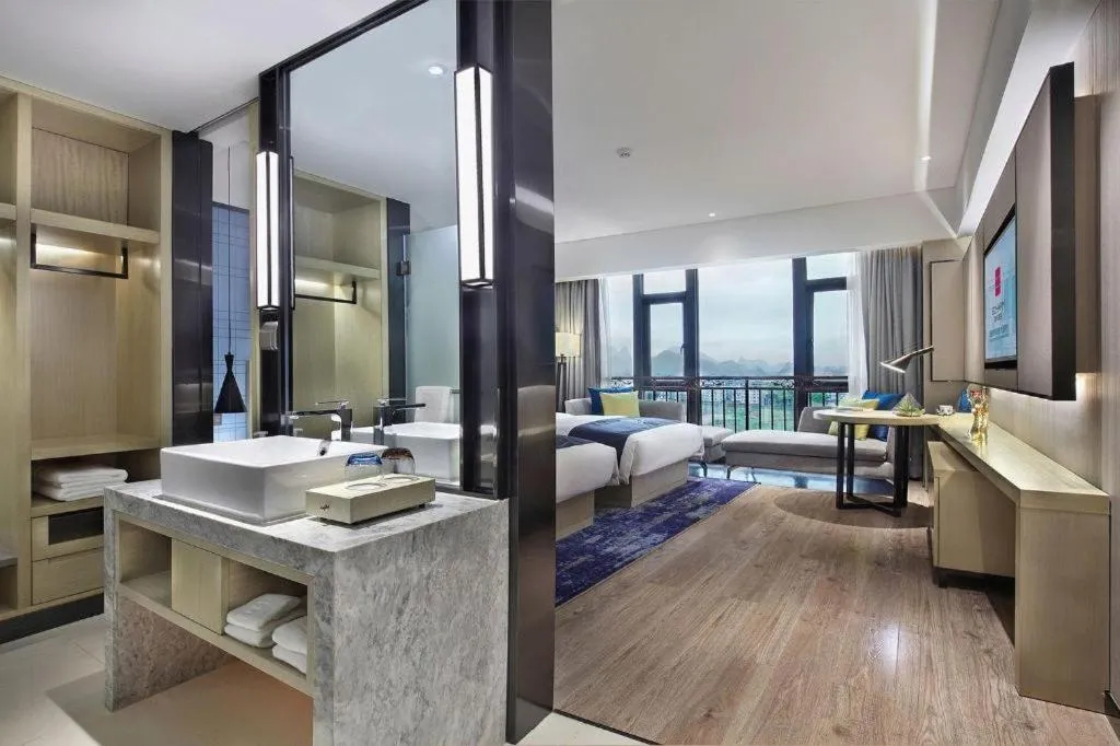 Bed in Echarm Hotel Guilin North High Speed Railway Station