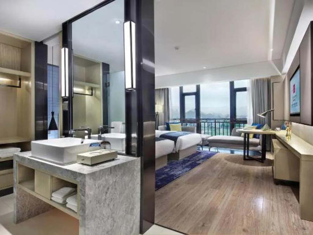 Bed in Echarm Hotel Guilin North High Speed Railway Station