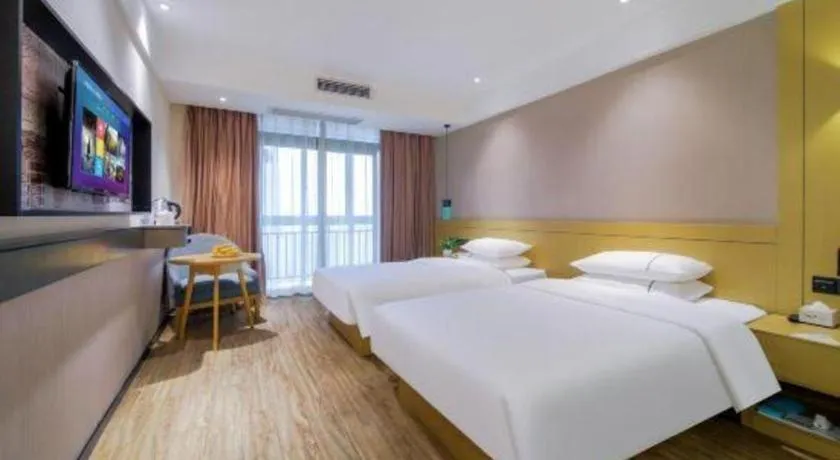 Bed in City Comfort Inn Chongqing Jiangbei Airport T3 Terminal