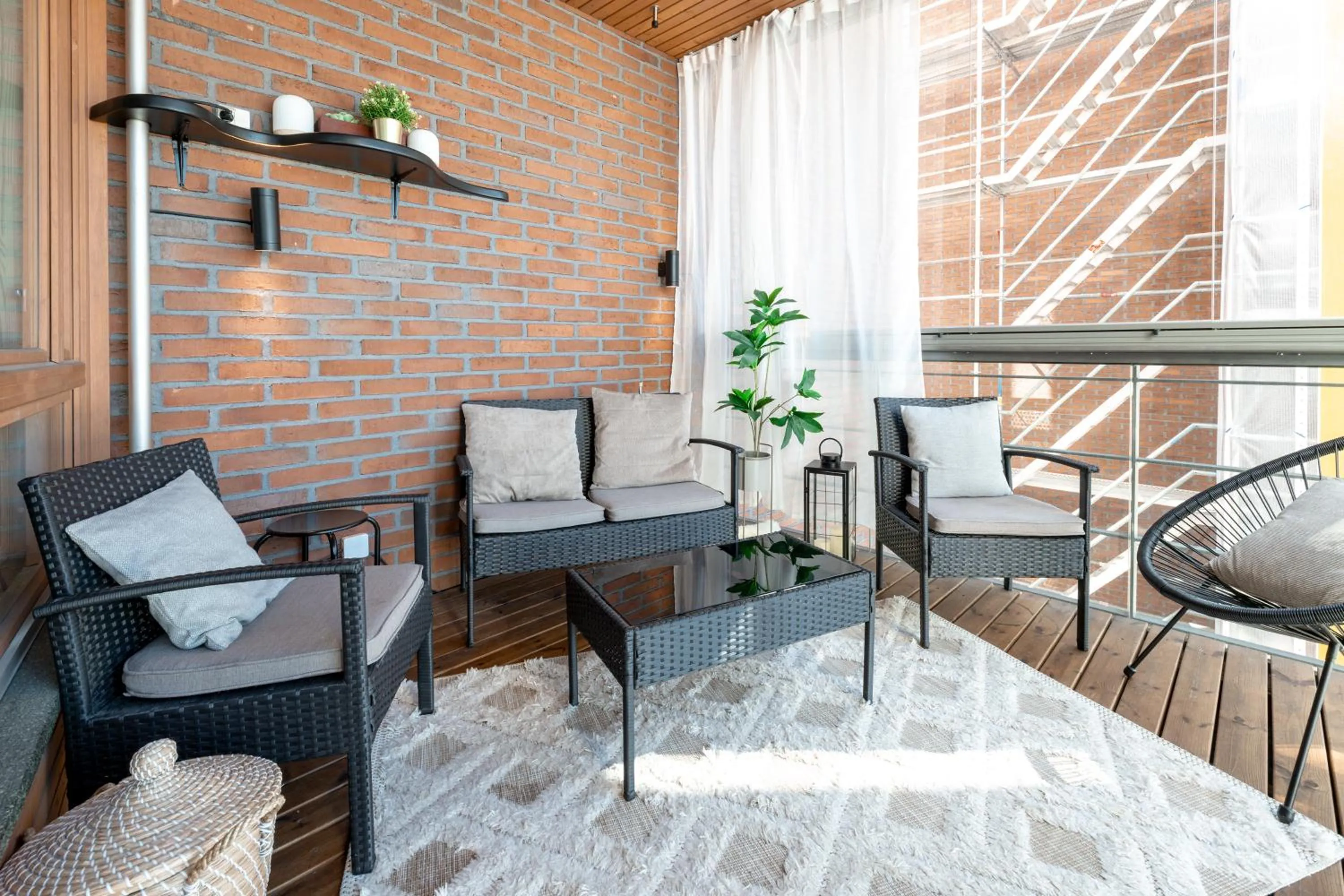 Patio in 2ndhomes Kamppi Center Apartment with Balcony & Sauna