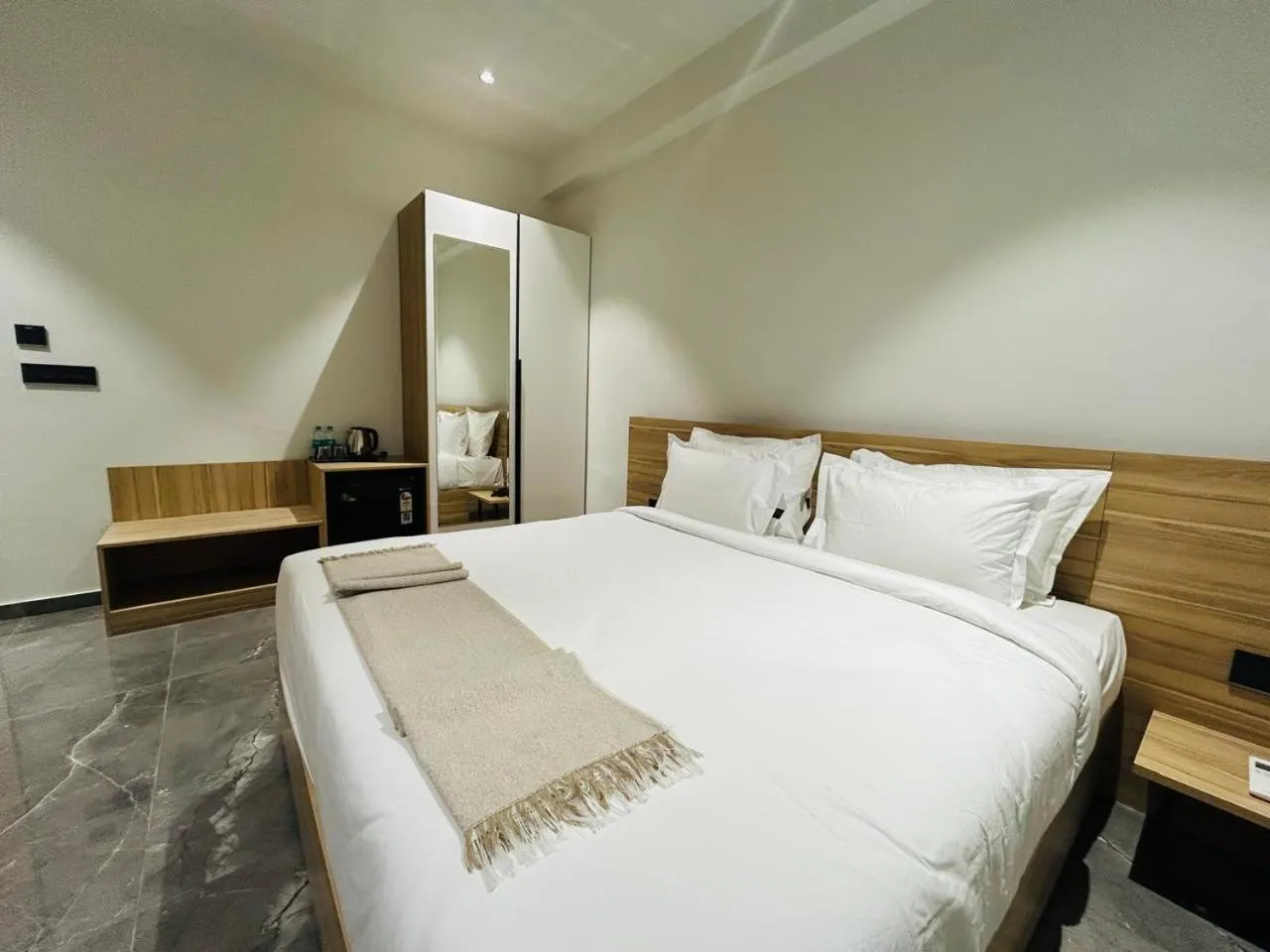 Bed in Akoya Business Hotel Hyderabad Airpot