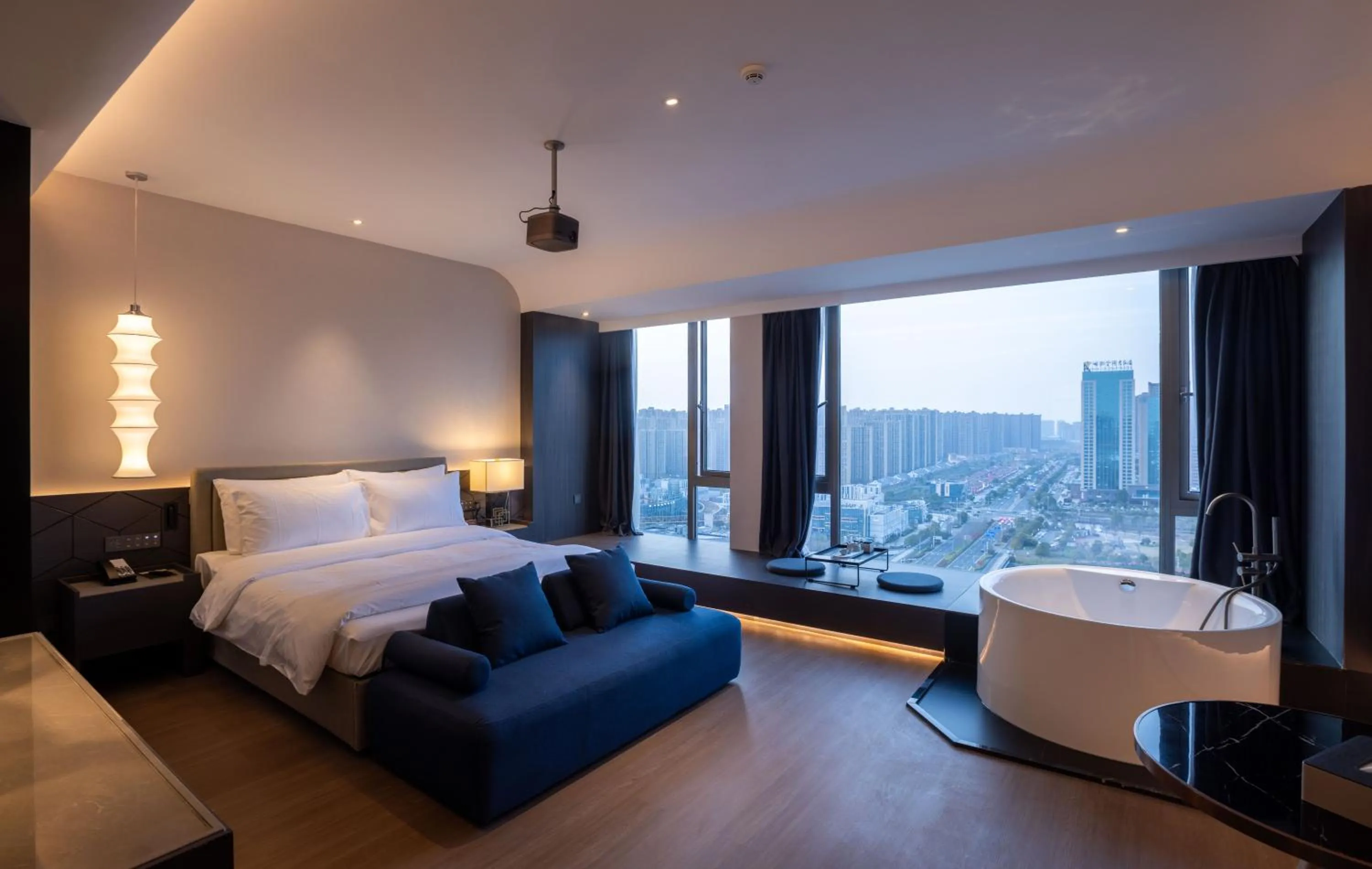 View (from property/room), Bed in Maison New Century Hotel Cixi Hangzhou Bay