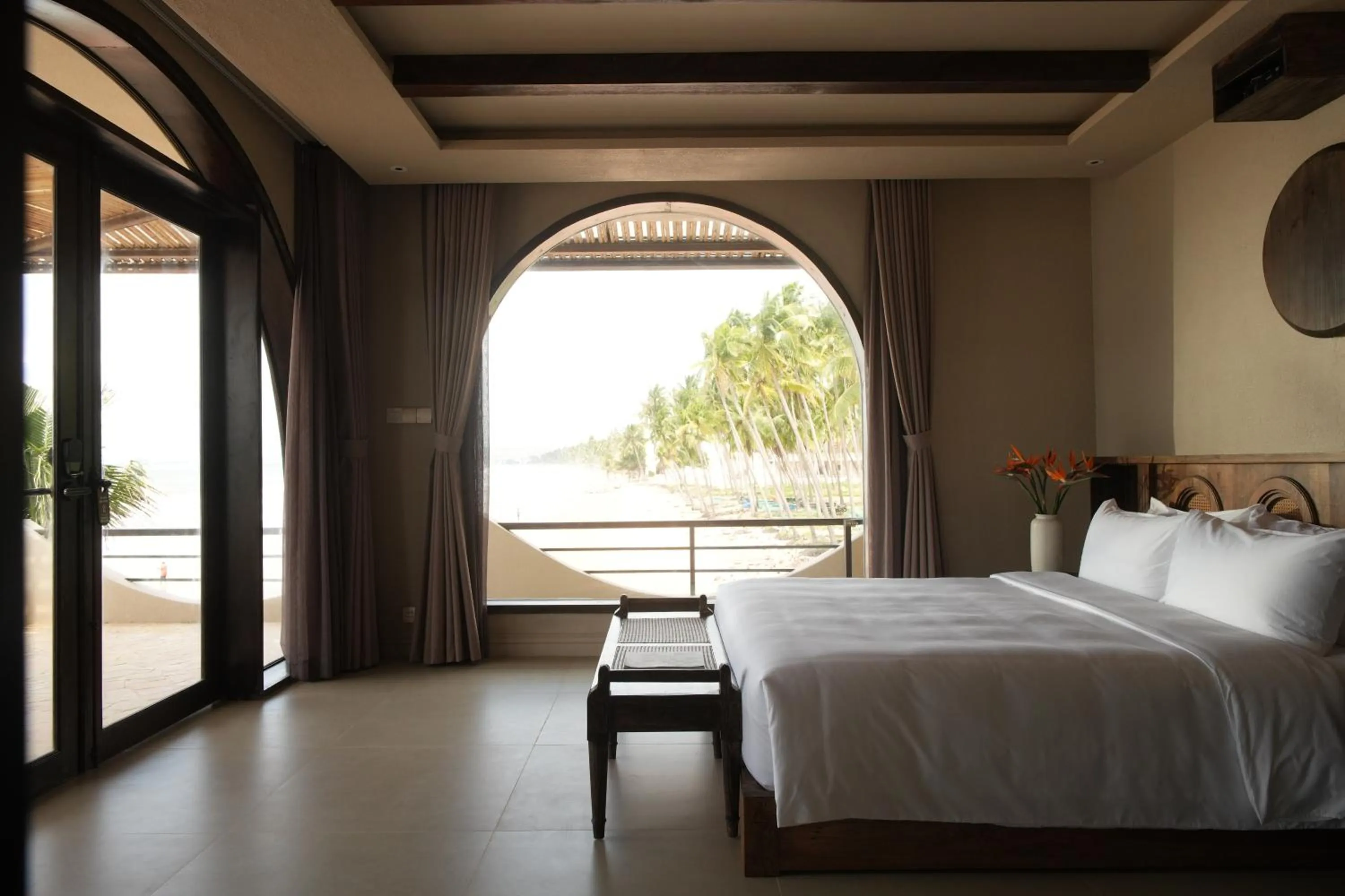 View (from property/room), Bed in De' Tuva Resort Mui Ne