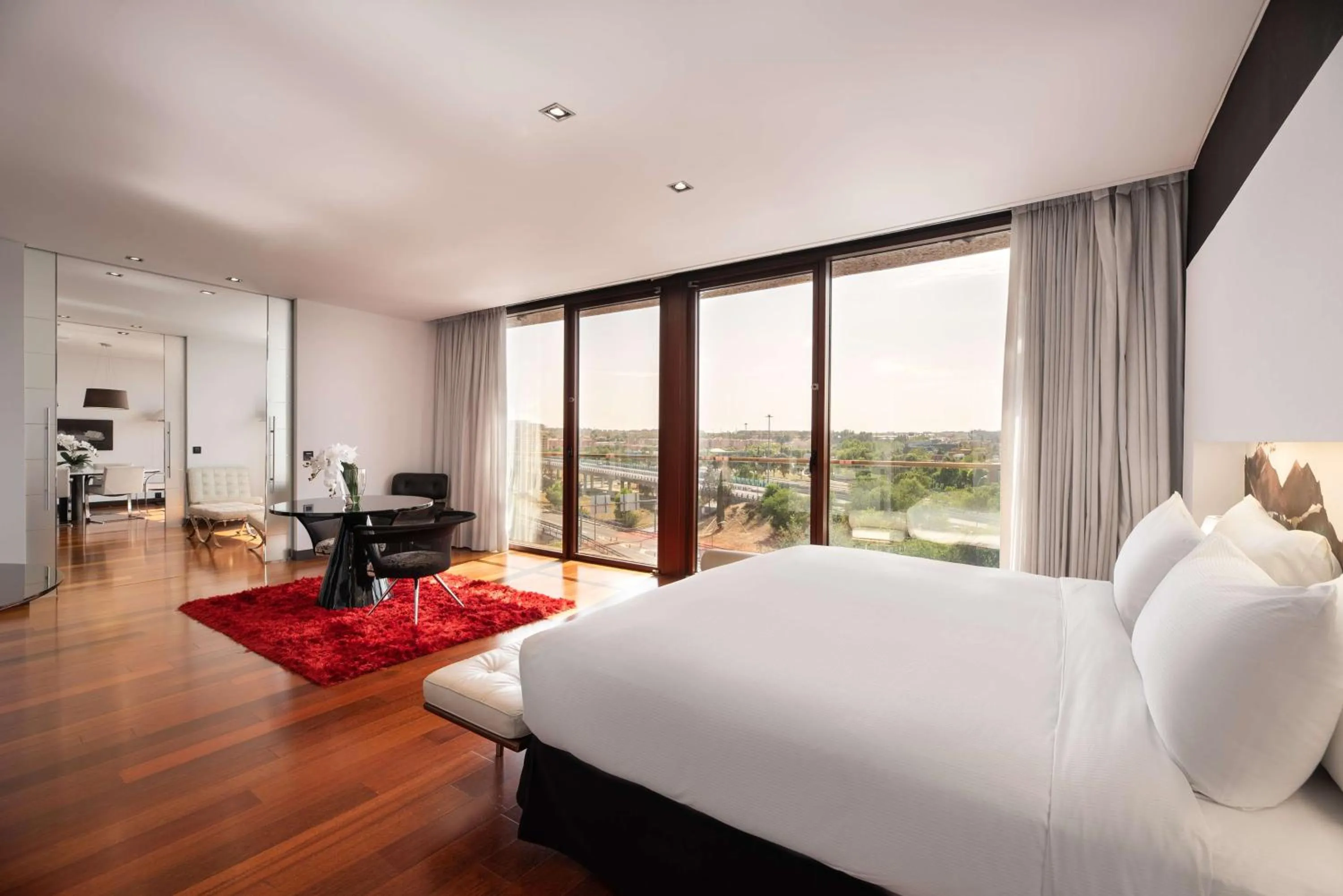 Bed in Hilton Madrid Airport