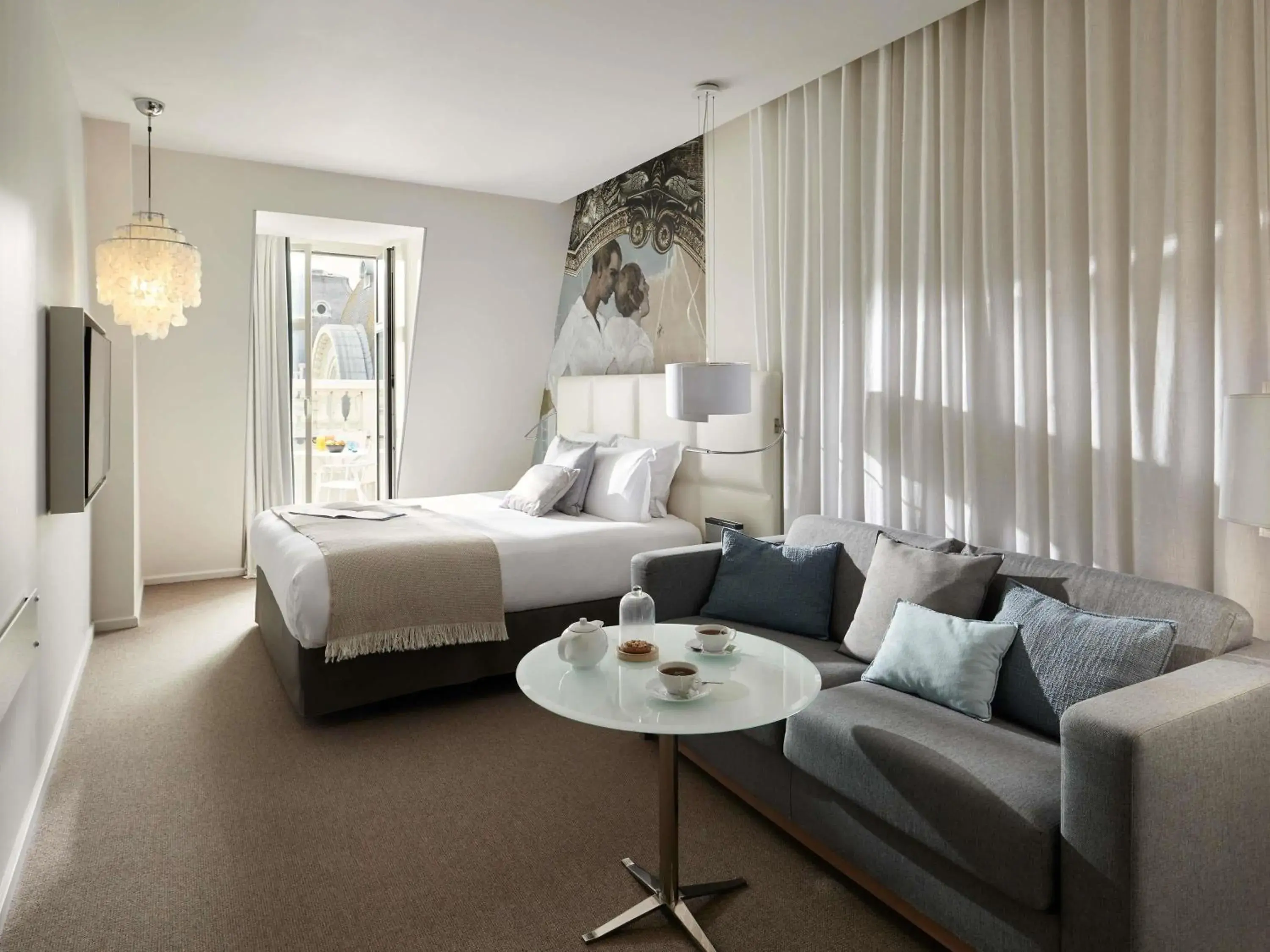 Deluxe Queen or Twin Room with Sofa Bed and Terrace in Cures Marines Hotel Thalasso & Spa Trouville - MGallery Collection Deluxe Queen or Twin Room with Sofa Bed and Terrace in Cures Marines Hotel Thalasso & Spa Trouville - MGallery Collection