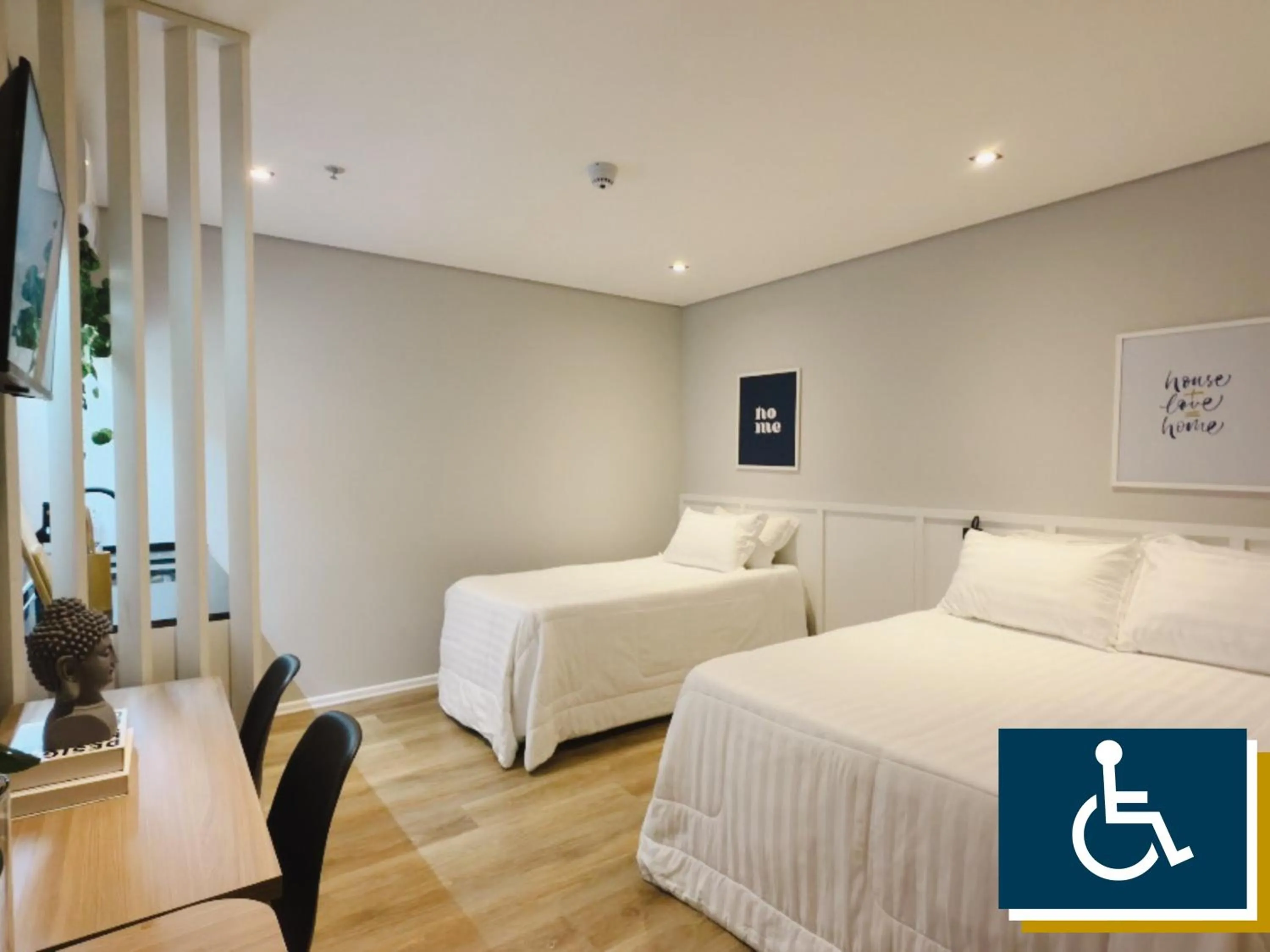 Triple Room - Disability Access in Apê Brás - Shopping Plaza Polo