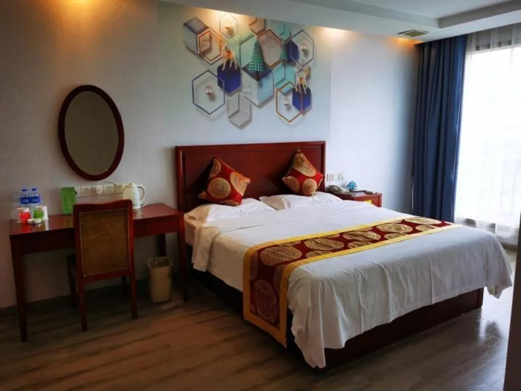 Bed in GreenTree Inn Suzhou Shengze Hotel