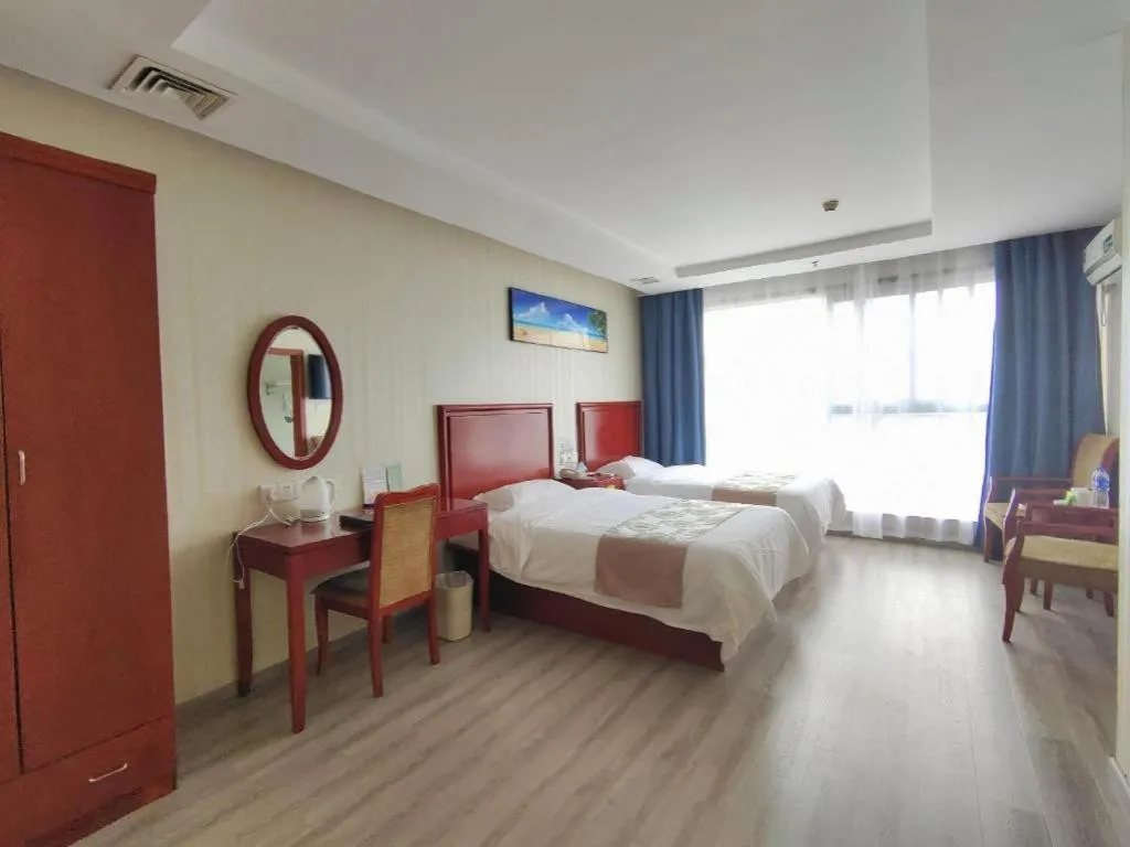 Bed in GreenTree Inn Suzhou Shengze Hotel