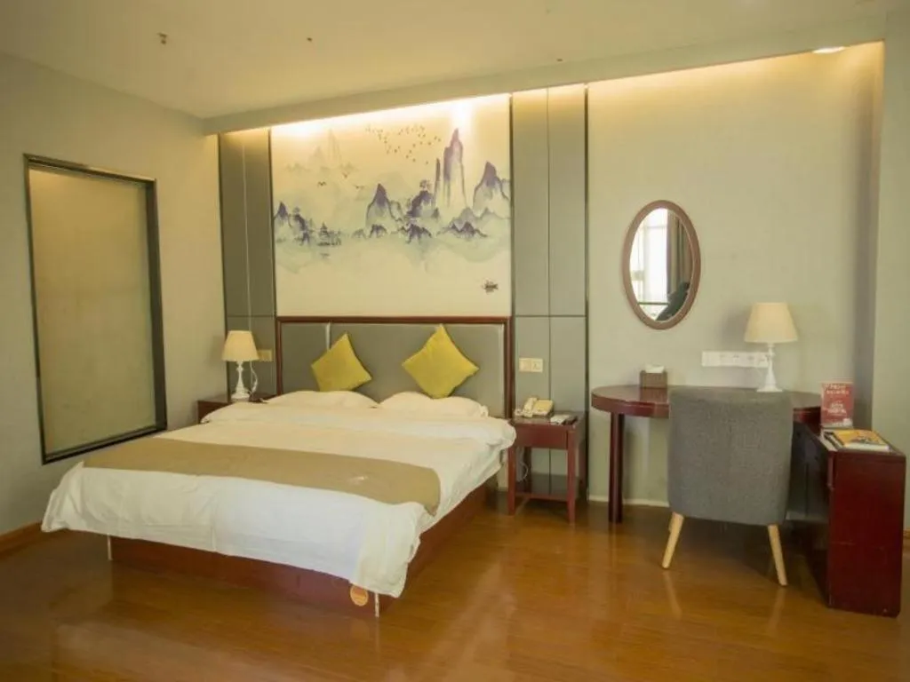 Bed in GreenTree Inn Anhui Fuyang Funan East Huaihe Road Express Hotel