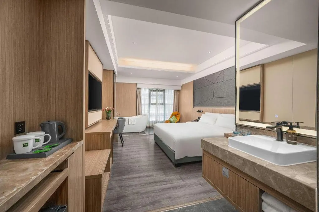 Bed in ibis Styles Dongguan Chang-an Wanda Plaza Hotel