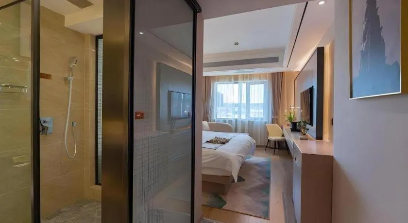 Bed in GreenTree Eastern Dali Railway Station Hotel