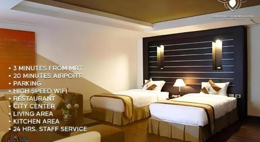 Bed in The Heritage Sathorn Suite Hotel