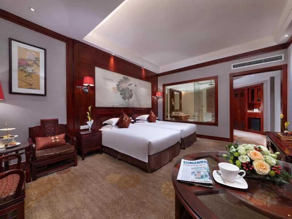 Bed in Hangzhou Blossom Water Museum Hotel