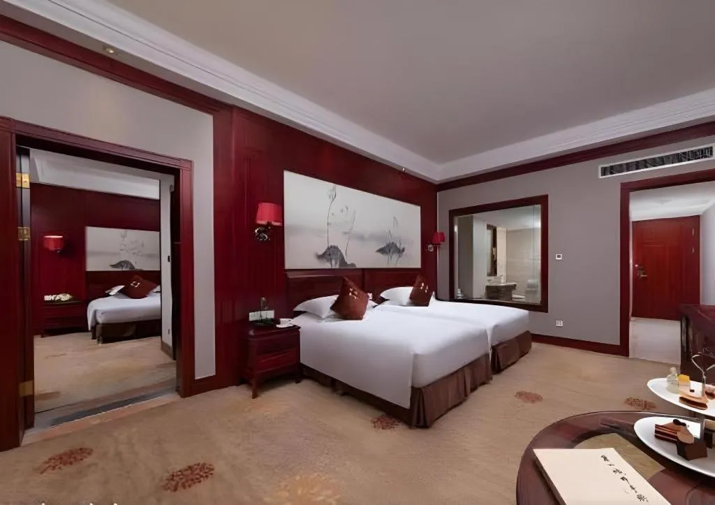 Bed in Hangzhou Blossom Water Museum Hotel