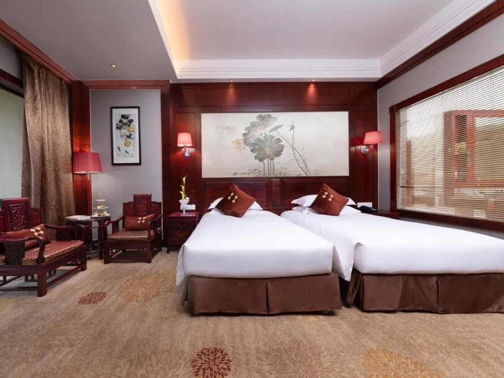 Bed in Hangzhou Blossom Water Museum Hotel
