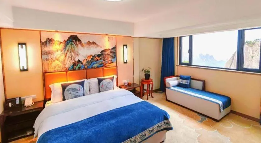 Bed in Huangshan Yupinglou Hotel