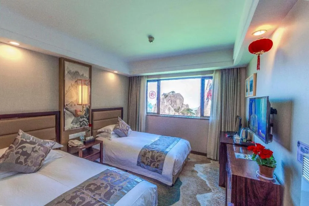 Bed in Huangshan Yupinglou Hotel