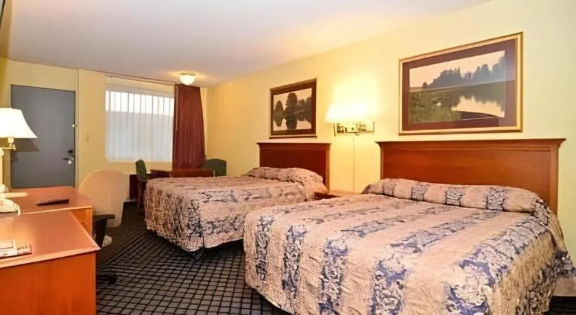 Bed in SureStay Hotel