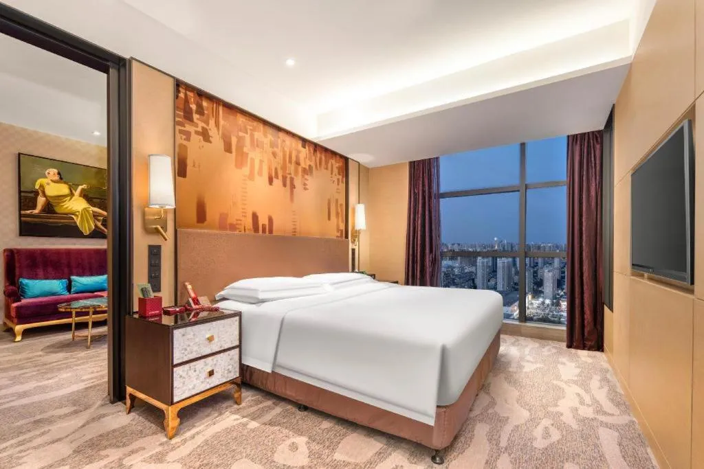 Bed in Shijiazhuang Ximeijin Continental Hotel