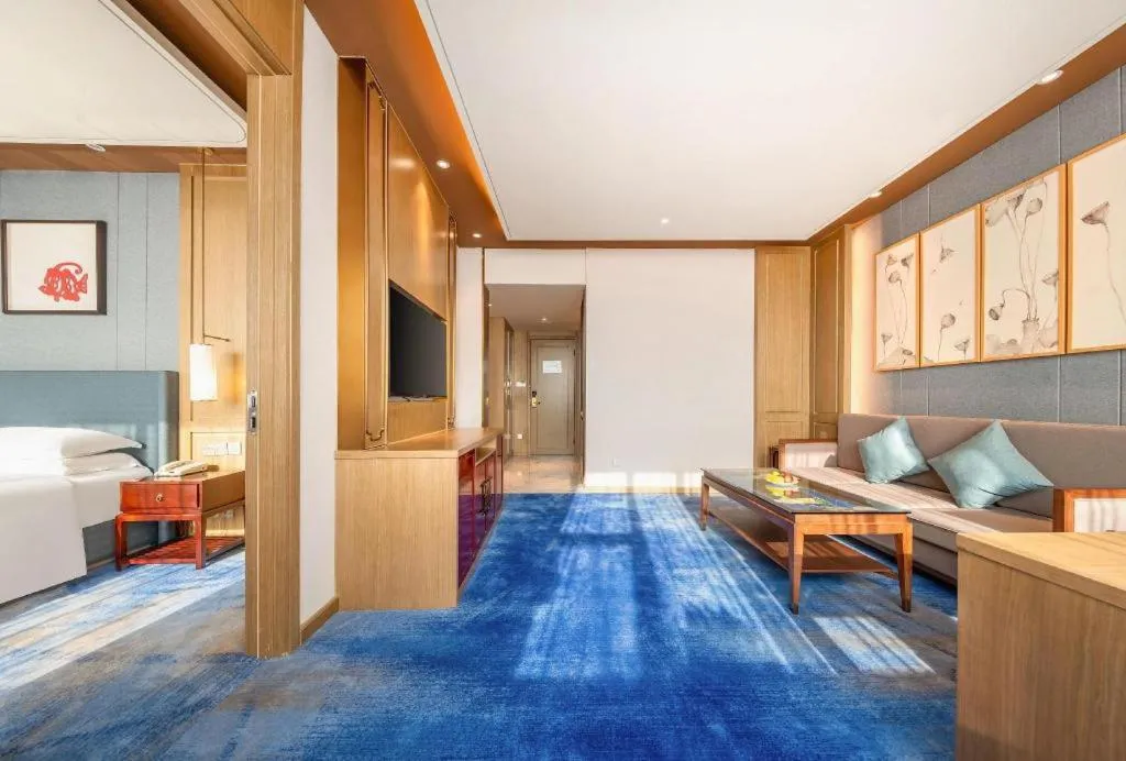 Bed in Bliss International Hotel Weihai