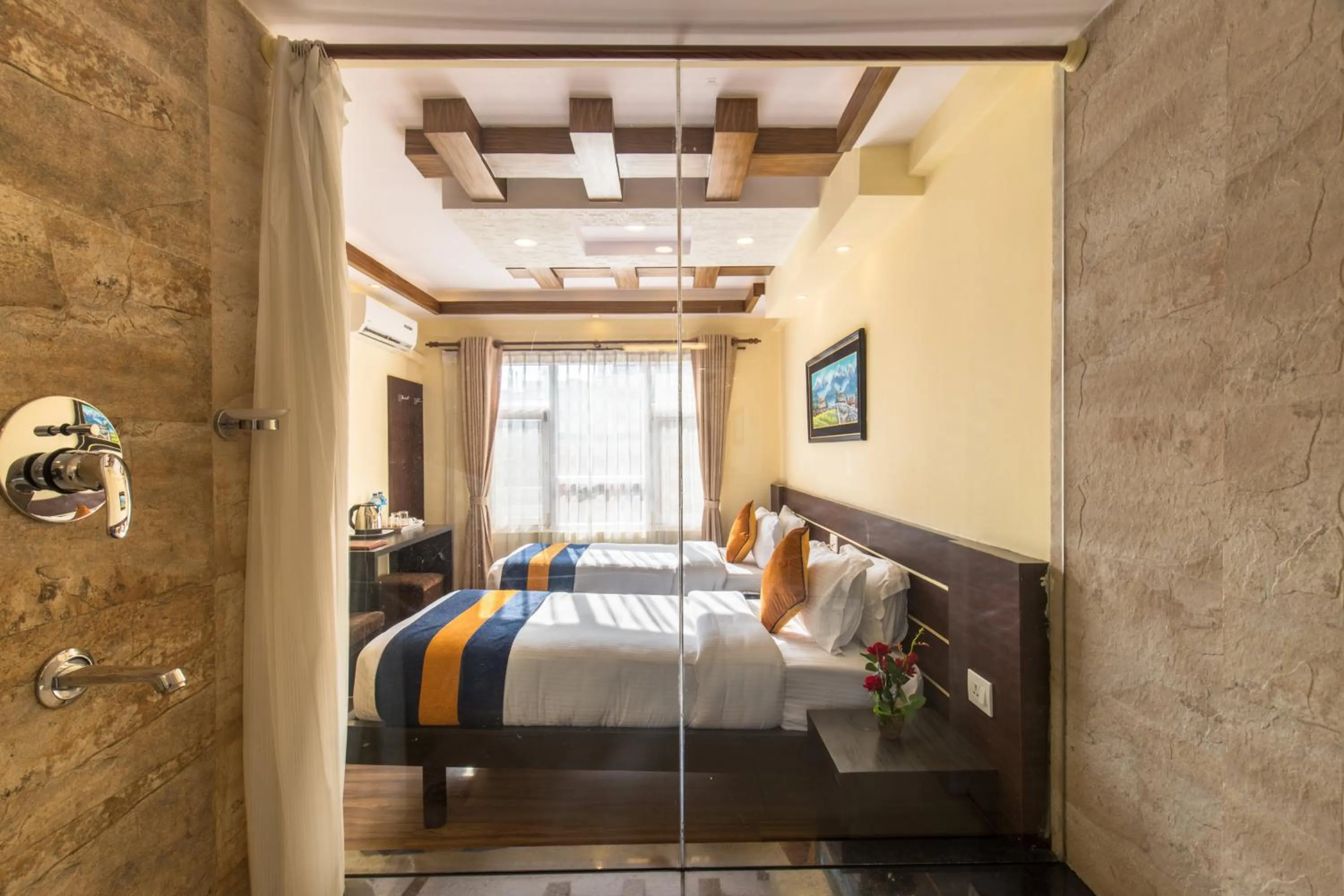 Bed in Norbulinka Boutique Hotel