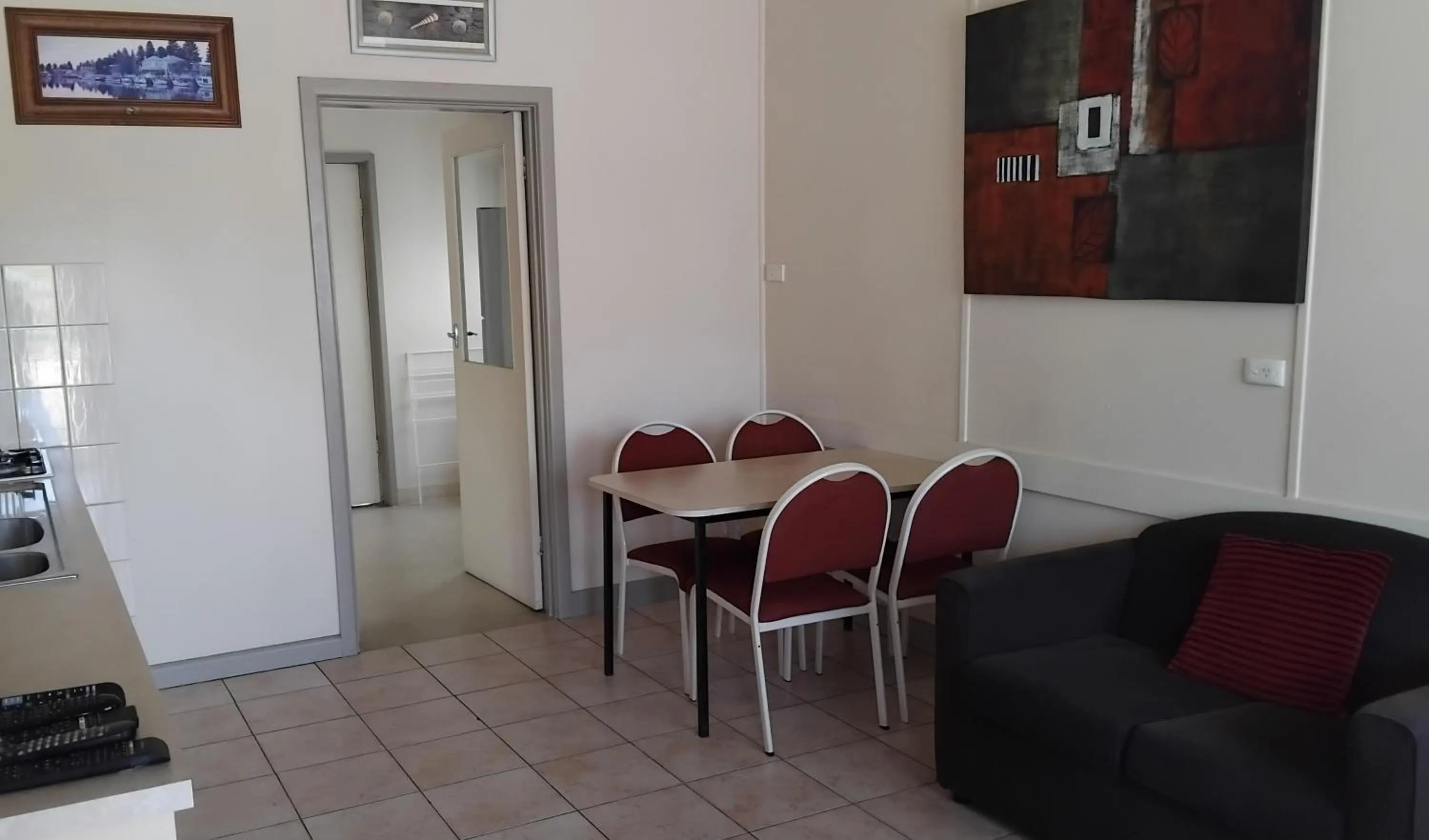 Living room in Lakes Entrance Holiday Units