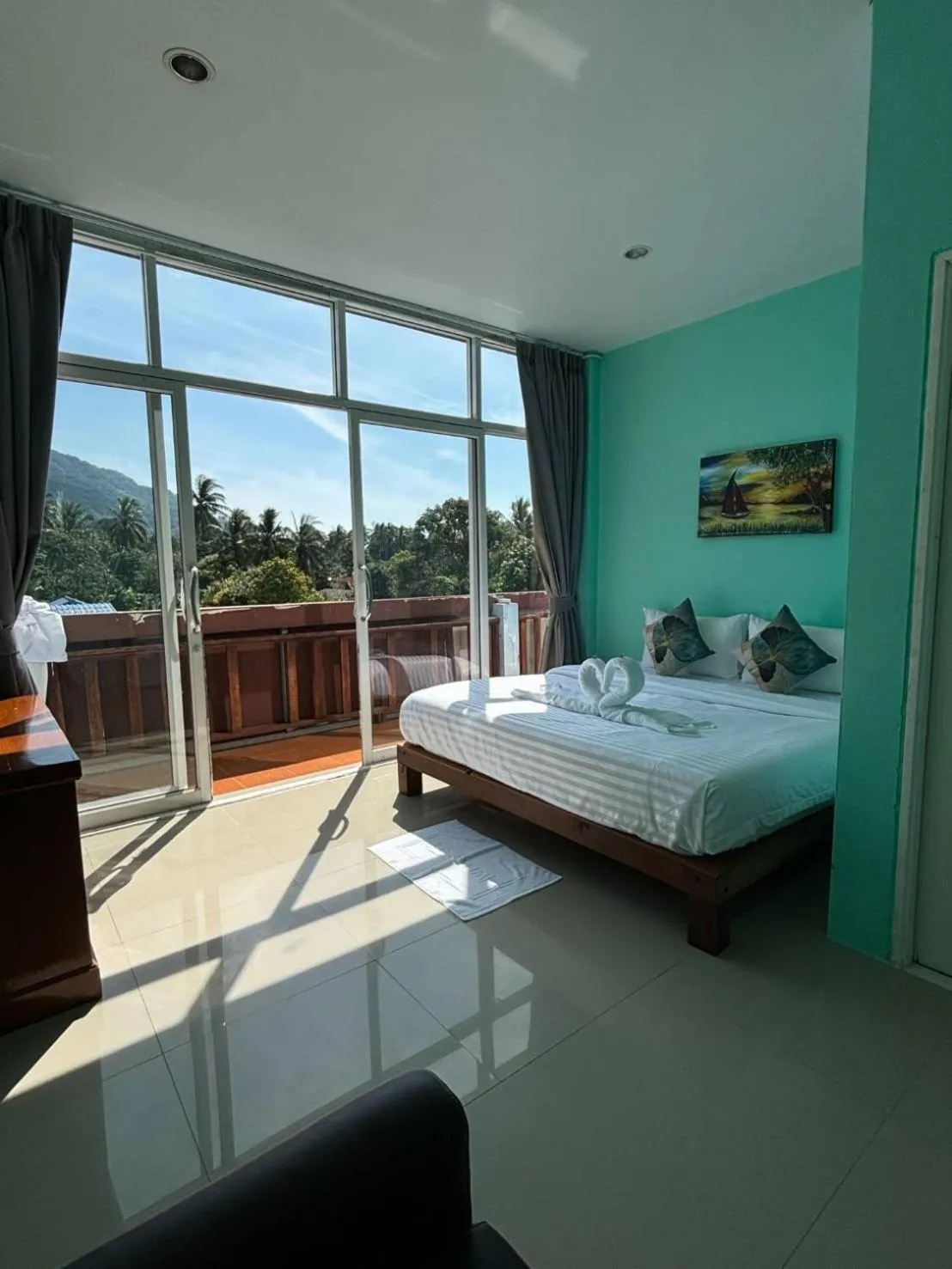 Bed in Hotel Rung Phangan