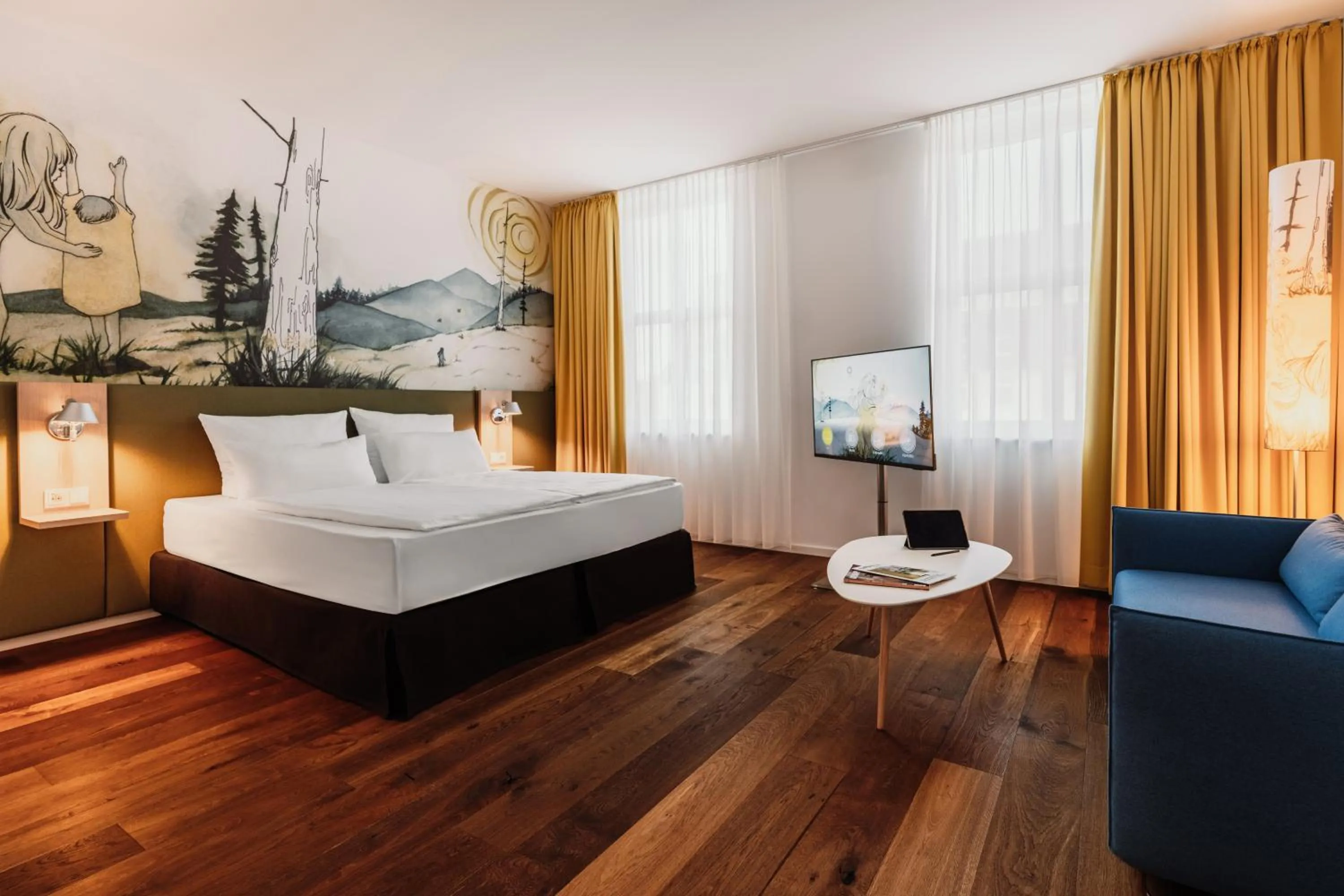 Bed in Grimms Hotel Hanau