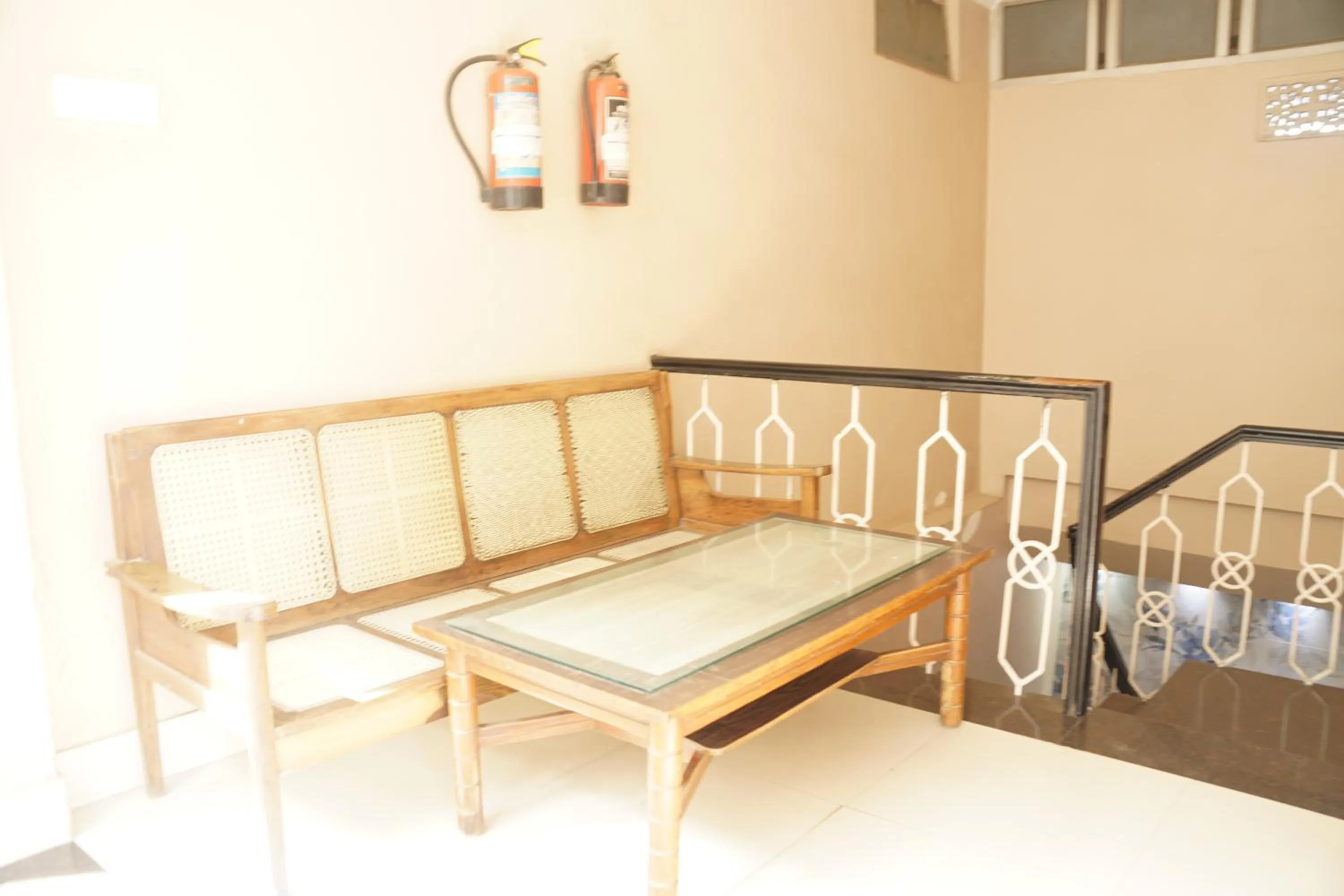 Seating area in Subhash Hotel